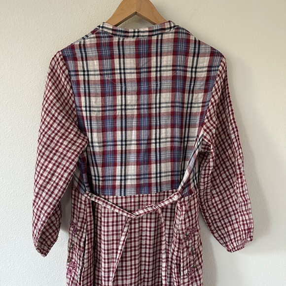 Vintage Y2K April Cornel Damask Print Pleat Front Dress Medium Maxi - Picture 8 of 14